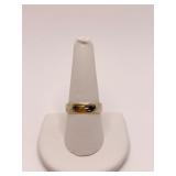 14K TWO TONE WHITE AND YELLOW GOLD BAND SZ. 9 -