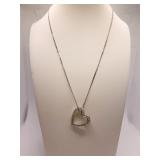 14K - 16" DIAMOND NECKLACE HEART PIN/PENDANT -