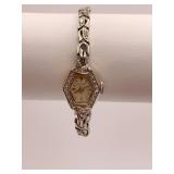 14K WHITE GOLD LANGE WRISTWATCH AND BAND DOES