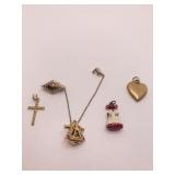 ALPHA DELTA PI SORORITY PIN 14K GOLD & 14K GOLD