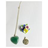 STAFFORDSHIRE ENGLAND PORCELAIN PIN: 1/20 12K