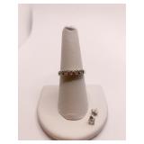 RING 14K WHITE GOLD SETTING 6 DIAMOND CENTER -