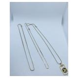 THREE 14K GOLD CHAINS 9.7 GRAMS PLUS PENDANT