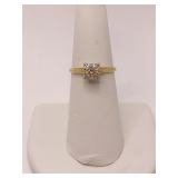 14K DIAMOND RING YELLOW GOLD SETTING SZ. 6.5 -