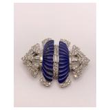 ANTIQUE - 18K GOLD BROOCH W/ DIAMONDS - W/ CARVED