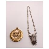 BRONZE ZODIAC MEDALLION LEO THE LION 1.5" ROUND