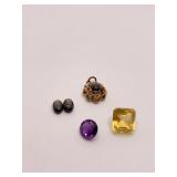 ASSORTED GEMSTONES AND FLOWER DESIGN PENDANT