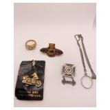 18K GOLD ELECTROPLATE RING SZ. 10.5, STERLING NY