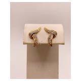 14K GOLD/DIAMOND CLIP ON EARRINGS 3.3 GRAMS