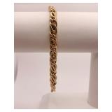 14K GOLD LINK BRACELET 8" L 13.6 GRAMS
