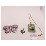 14K GOLD OVER SILVER W/ JADE PENDANT PD. 208.32,