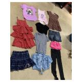 ASSORTED CLOTHING INCLUDING RED POLKA DOT DRESS,