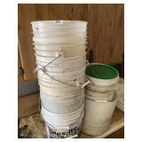 NUMEROUS 5 GALLON BUCKETS & OTHER PLASTIC