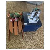 HOLIDAY SLED, SNOWMAN DECORATION