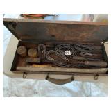 METAL BOX WITH LEAD, SOLDER, & CHISELS