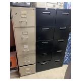 3 FOUR DRAWER FILE CABINETS