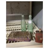 TWO COCA-COLA BOTTLES, JORDANETTE ALMOND TIN,