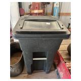 BLACK PLASTIC GARBAGE CAN