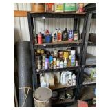 BLACK PLASTIC SHELVING UNIT CONTENTS NOT