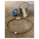 LOG HOLDER, EMBROIDERY HOOP, KETTLE BELL