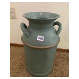 GREEN W/ GOLD BAND MILK CAN