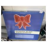 HOLOGRAPHIC RED BOW WINDOW DECORATION 19" IN BOX