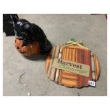 BLACK CAT ON PUMPKIN, HARVEST SIGN