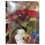 LENOX CARDINAL VASE W/ POINSETTIA