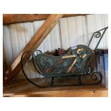 METAL SLEIGH AND RANGER STATION BLDG. W/ BOX