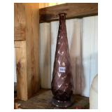19" PURPLE GLASS BOTTLE NO STOPPER