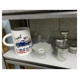 LAND OF LIBERTY HUGE MUG, SCREW TOP JARS,