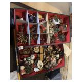 HOLIDAY ORNAMENT BOX W/ PULL OUT DRAWERS FILLED