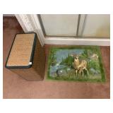 HAMPER AND AREA RUG
