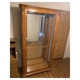 OAK MIRRORED 80" H X 42" W X 14" D W/ 3 GLASS