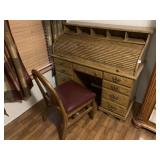 MODERN ROLL TOP DESK 50" W X 22" D AND VINYL