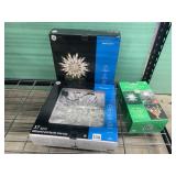 (2) 37 LIGHTS GLITTERED STARBURST TREE TOPPER,