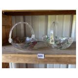 DECORATIVE HOLIDAY GLASS BASKET