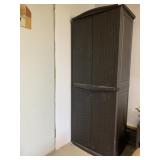 BROWN WOVEN FRONT DESIGN STORAGE CABINET W/ ADJ