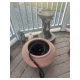 PLANTER WITH GARDEN HOSE, PLASTIC STAND AND LANTEN