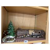 TREE LOG W/ BEAR AND GREEN TREE