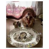 LEFTON ROOSTERS, TURKEY COOKIE JAR,