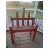 RED GARDEN FENCE POST STYLE BENCH