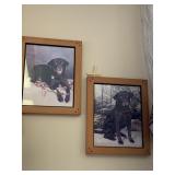 WELCOME WOOD SIGN, MOOSE AND DEAR SCENE ON CANVAS