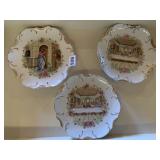 3 PLATES 18K GOLD TRIM MADE IN JAPAN