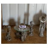 PEWTER CASTLE W/ A TWIST RF859, 4 PC. TOTAL