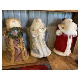 THREE VICTORIAN SANTA TREE TOPPERS
