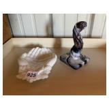 WESTMORELAND DISH AND CANDLESTICK