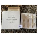 GLASS GOLD HUMMINGBIRD ORNAMENTS IN BOX