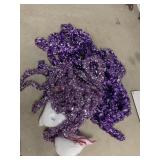 PURPLE GARLAND AND FAUX SNOW