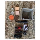 TAYLOR DAIRY BOX WITH BINOCULARS, TRAVEL IRON,